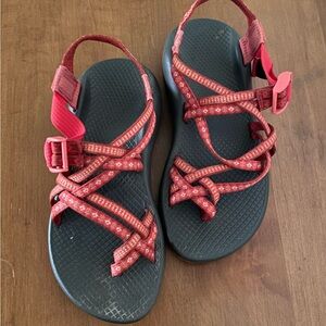 Chaco Women's Sandals with Red Straps and Black Sole